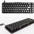 Black Wired Mechanical Keyboard With Backlit Keys And Durable Design 3d model