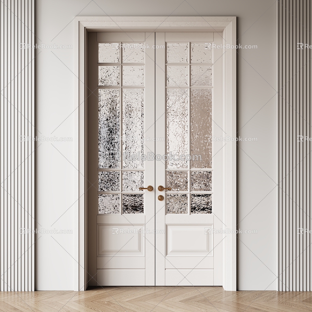 Jane Europe double open glass door 3d model