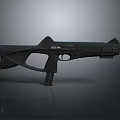 Black Modern Tactical Weapon With Streamlined Design Rail System And Grip 3d model