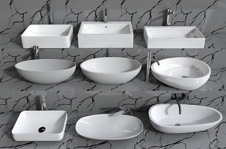 Modern wash basin wash basin counter basin combination 3d model