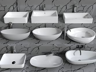 Modern wash basin wash basin counter basin combination 3d model