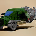 Green Off Road Functional Vehicle With Large Tires Exposed Frame And Mechanical Design Elements 3d model
