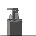 Two Modern Black And Gold Home Water Dispensers With Cabinet Base And Sleek Design