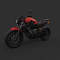 Red and Black Motorcycle with Modern Design Headlight Black Seat and Wheels