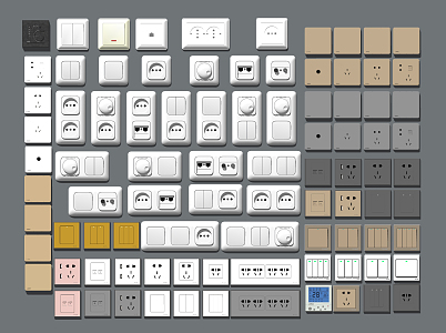 Modern switch socket switch 3d model