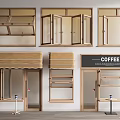 Modern folding window Internet popular folding window upper and lower folding window door head facade awning 3d model