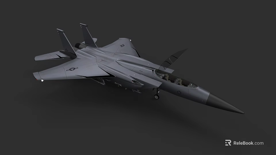 Advanced Military Fighter Jet With Gray Body Cockpit And Missile Systems As Air Combat Weapon 3d model 