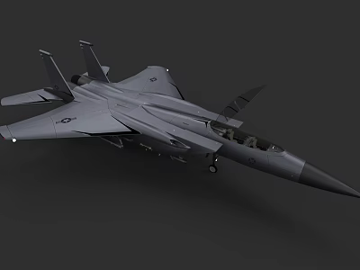 Advanced Military Fighter Jet With Gray Body Cockpit And Missile Systems As Air Combat Weapon 3d model