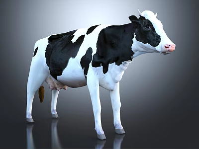 modern milk cow bull cow 3d model