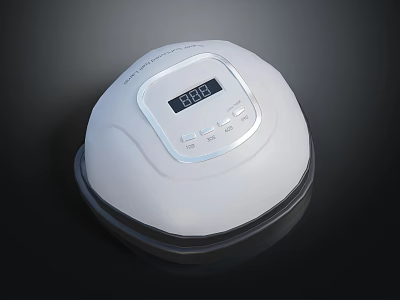 Professional White Round Digital Display Device With Control Buttons And Timer Function 3d model