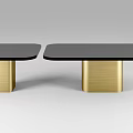 Modern Coffee Table Designs With Brass Base And Black White Brown Tabletops 3d model