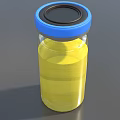 Medical Device Glass Vial With Blue Cap Yellow Liquid 10ml Label
