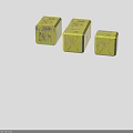 Yellow Cubic Space Modules Featuring Technical Patterns For Cosmic Exploration