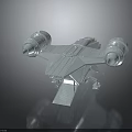 Detailed Futuristic Spacecraft 3D Model With Dual Thrusters And Aerodynamic Structure For Modern Space Missions