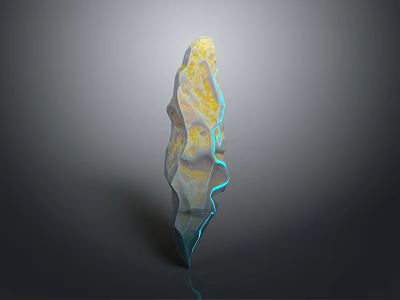 Wooden Stone Sculpture With Irregular Shape And Colorful Textures In 3D Design 3d model