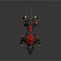 Futuristic Mechanical Wolf With Red Black Armor Spikes Glowing Parts And Sharp Claws