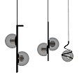 Minimalist Modern Pendant Lights With Spherical Glass Bodies And Metal Rods For Interior Decor