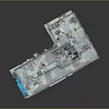 Multi Story Red Brick Building With Multiple Windows Gray Roof And Scaffolding