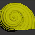 Marine Shellfish With Detailed Spiral Shell And Cream Colored Stripes On Black Background 3d model