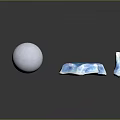 Wood Stone Textured Pieces In Blue White Tones With Different Shapes On Display Mats