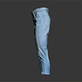 Light Blue Classic Fit Denim Jeans With Front Pockets And Button Closure 3d model