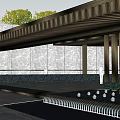 Modern Entrance Gate Design With Marble Walls Canopy And Green Plants