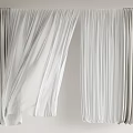 Elegant Flowy Curtains in White and Gray Tones for Modern Interior
