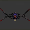 Futuristic Spacecraft With Blue Gray And Orange Red Details For Cosmic Exploration Mission