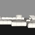 Comfortable Modular White Sectional Sofa with Plush Cushions and Minimalist Style