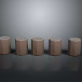 Wooden Stone Cylindrical Decorative Pieces With Five Unique Designs For Home