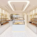 Modern Dessert Shop Interior Design With Glass Display Cases And Assorted Sweet Treats