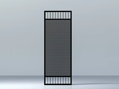 Modern Black Metal Room Divider With Grid Design For Home Interior Decor 3d model