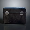 Dark Vintage Storage Box With Metal Clasps Durable Home Storage Solution
