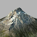 Mountain Terrain Featuring Snow Capped Peak And Lush Green Vegetation