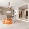 Modern Minimalist Clothing Store With Meet U Sign Arched Doorways And Sofa Seating