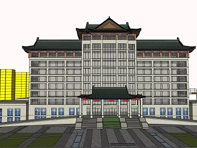 Chinese Office Building Government Building 3d model
