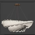 Elegant Modern White Petal Shaped Chandelier With Golden Chains For Interior Decoration