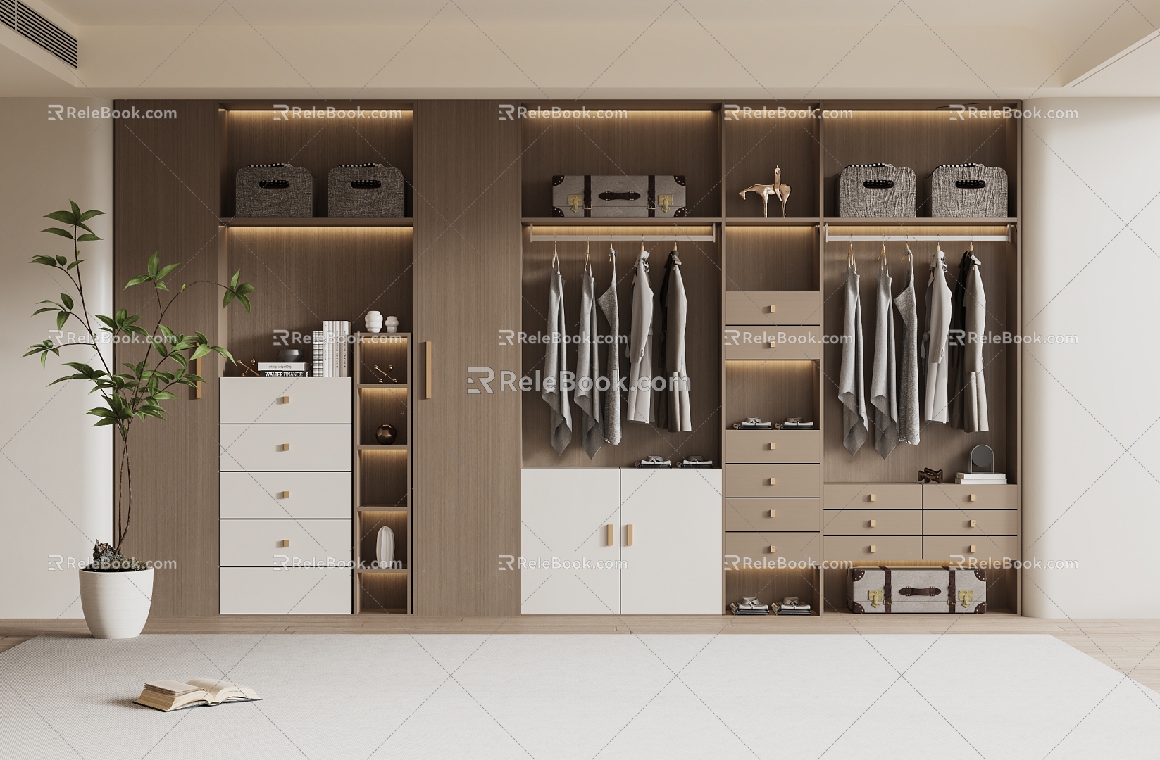 Modern Wardrobe Modern Light Luxury Wardrobe Modern Bedroom Wardrobe Cloakroom Wardrobe Finished Wardrobe 3d model