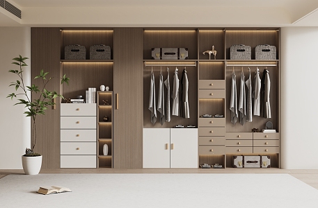 Modern Wardrobe Modern Light Luxury Wardrobe Modern Bedroom Wardrobe Cloakroom Wardrobe Finished Wardrobe 3d model