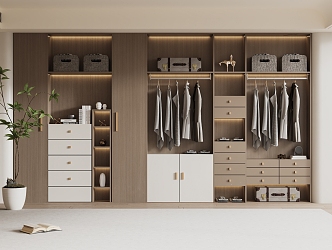 Modern Wardrobe Modern Light Luxury Wardrobe Modern Bedroom Wardrobe Cloakroom Wardrobe Finished Wardrobe 3d model