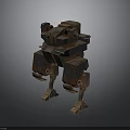Mechanical Frog 3D Model Featuring Rusty Metal Robotic Structure And Biological Form