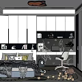 Modern Cozy Kids Room Interior With Bed Desk Chair Toys Cabinets And Cloud Lamp
