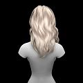 Game Film Character 3D Model Featuring Long Blond Wavy Hair And Upper Body