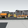 Modern School Simple Primary and Secondary School 3d model
