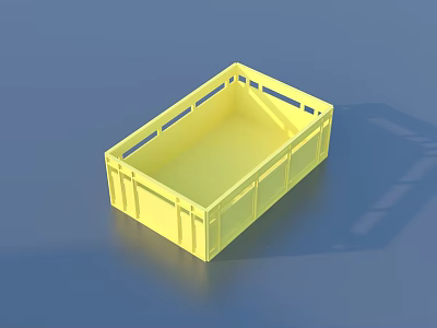 Practical Yellow Plastic Storage Box For Home Organization And Daily Use 3d model