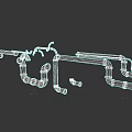 Industrial Equipment Piping System With Metal Pipes And Fittings
