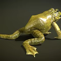 Detailed 3D Green Frog Model with Realistic Eyes and Textured Skin Features