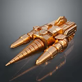 Golden Metallic Lighting Fixture Set With Intricate Spiked Design And Reflective Surface