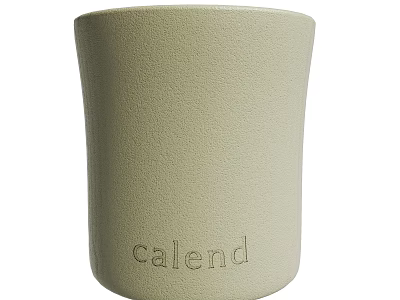 Light Green Ceramic Container With Calend Text 3d model