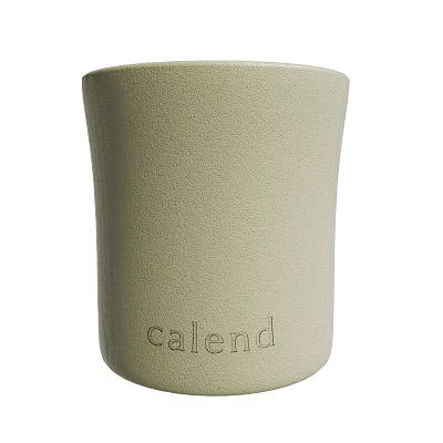 Light Green Ceramic Container With Calend Text 3d model